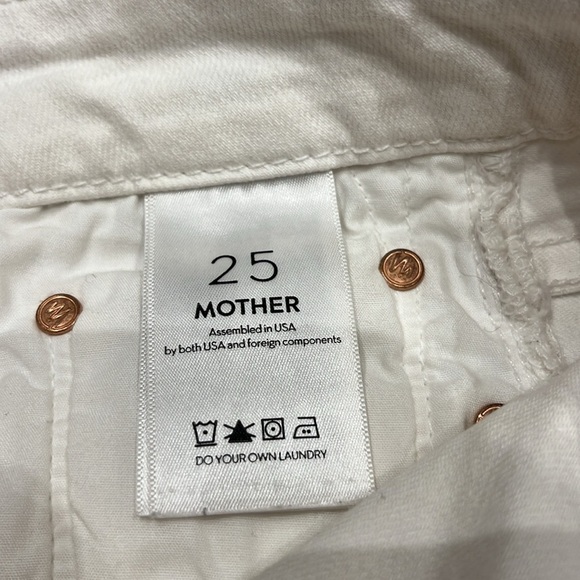Mother The Looker Ankle Fray Stayin' Alive White Jeans Size 25 - Picture 11 of 11